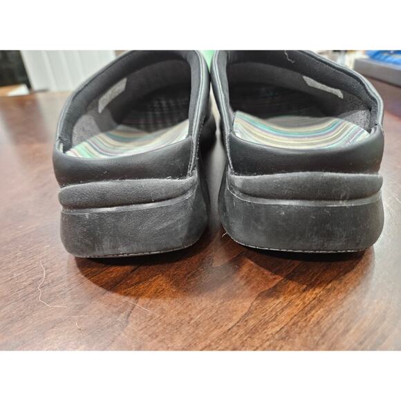 Dansko Elin Black Perforated Leather Slip On Mule Clog Sz 41 10 10 1/2 - Picture 3 of 7